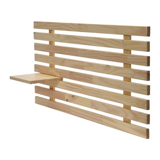 Hello Honey® Adjustable Natural Solid Wood 2-Panel Headboard Set with Wall Storage for Twin, Queen or King